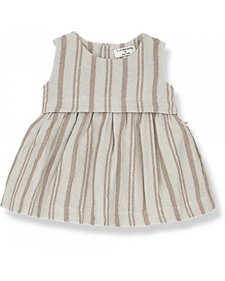 1 + in the family Abito a Righe - Panna e Beige - Cotone Vestiti_