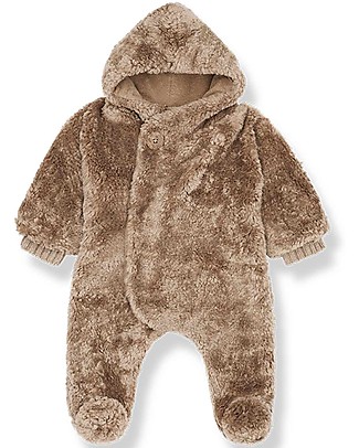 1 + in the family Baby Tuta in Pelliccia Indira - Beige - Super Calda! Tutine Lunghe Con Piedi