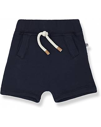 1 + in the family Bermuda Elastico in Vita - Blu Notte - Cotone Pantaloni Corti