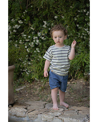 1 + in the family Bermuda Morbidi in Jeans - Blu Scuro - 100% Cotone Pantaloni Corti