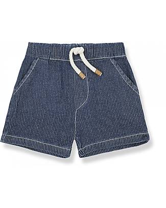 1 + in the family Bermuda Morbidi in Jeans - Blu Scuro - 100% Cotone Pantaloni Corti