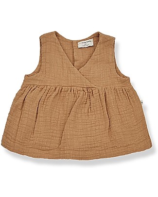 1 + in the family Blusa Ampia Senza Maniche Rania - Biscotto - 100% Cotone Bluse