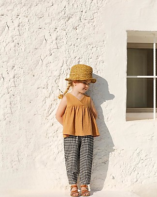 1 + in the family Blusa Ampia Senza Maniche Rania - Biscotto - 100% Cotone Bluse
