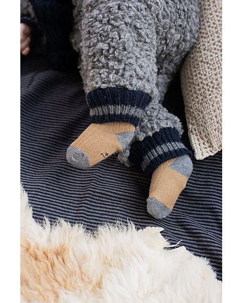 1 + in the family Calzini Mei - Caramello - Cotone Elasticizzato a Coste Calzini