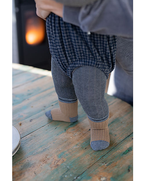 1 + in the family Calzini Mei - Caramello - Cotone Elasticizzato a Coste Calzini