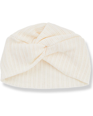 1 + in the family Cappellino Turbante con Nodo Frontale Mia - 100% Cotone Bio - Ecru Cappelli Invernali