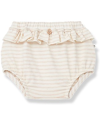 1 + in the family Culotte Bimba a Righe Sio - Rosa Blush - Cotone Bielastico Slip