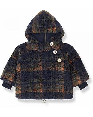1 + in the family Giacca con Cappuccio - Blu Navy - Simil Pelliccia Giacche