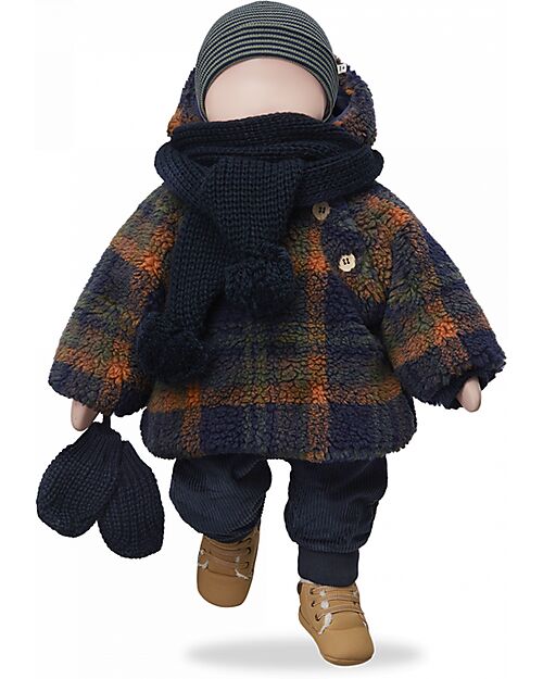 1 + in the family Giacca con Cappuccio - Blu Navy - Simil Pelliccia Giacche