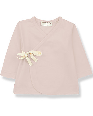 1 + in the family Maglia Baby Incrociata Babette - Nude - Cotone Bio Morbidissimo Maglie Manica Lunga