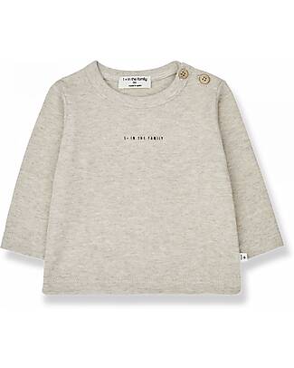1 + in the family Maglia Maniche Lunghe Logo - Avena - Jersey di Cotone Maglie Manica Lunga