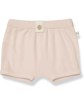1 + in the family Pantalone Copripannolino a Costine Sebastian - Rosa Blush - Cotone Elasticizzato Pantaloni Corti