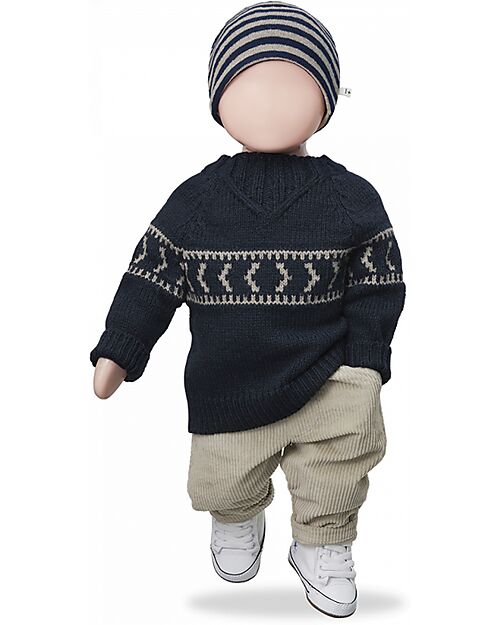 1 + in the family Pantaloni - Tortora - 100% Velluto di Cotone Tinto in Capo Pantaloni Lunghi