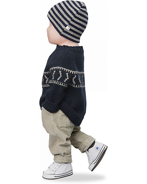 1 + in the family Pantaloni - Tortora - 100% Velluto di Cotone Tinto in Capo Pantaloni Lunghi