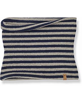 1 + in the family Sciarpa Tubolare a Strisce - Blu Navy Tortora - Morbido Pile Riciclato Sciarpe