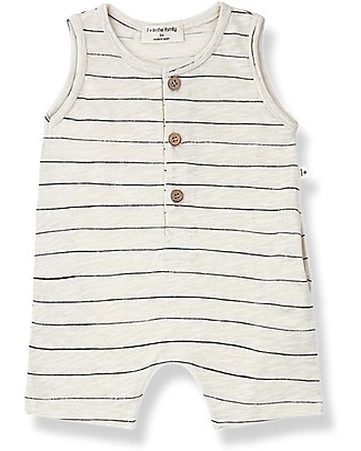 1 + in the family Tutina Effetto Fiammato Dan - Righe - 100% Cotone Tutine Corte