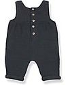 1 + in the family Tutina Salopette con Bottoni in Legno Milena - Grafite - 100% Cotone Salopette
