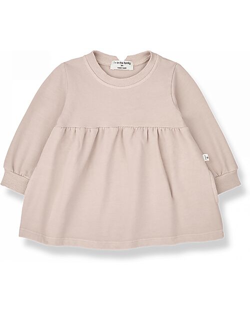 1 + in the family Vestito Maniche Lunghe - Rosa - Morbido Cotone Tinto in Capo Vestiti_