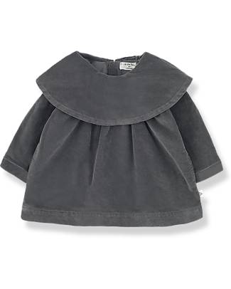 1 + in the family Vestito Nadia - Grigio - Morbido Microvelluto di Cotone Vestiti_