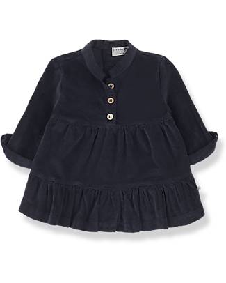 1 + in the family Vestito Rosario - Blu Navy - Morbido Microvelluto di Cotone Vestiti_
