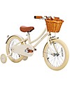 Bicicletta Classic con Pedali Crema - da 4 a 7 Anni - Rotelle Rimovibili