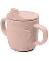 Tazza con Beccuccio Peekaboo - Elphee - Cipria - 100% Silicone Alimentare - con Due Manici Tazza con Beccuccio Peekaboo - Elphee - Cipria - 100% Silicone Alimentare - con Due Manici