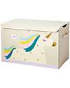 Baule Portagiochi - Unicorno - Bianco - 61 x 37 x 38 cm - Riordina la Cameretta con Fantasia