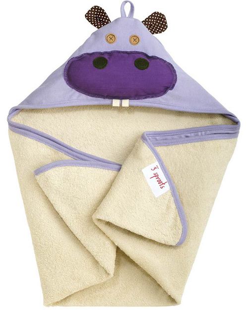 3 Sprouts Accappatoio a Triangolo con Cappuccio - Ippopotamo - 100% Spugna di Cotone Naturale Accappatoi e Asciugamani