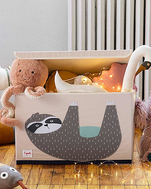 3 Sprouts Baule Portagiochi - Bradipo - Riordina la Cameretta con Fantasia Contenitori Porta Giochi