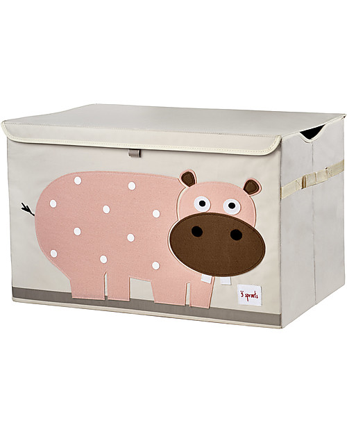 3 Sprouts Baule Portagiochi - Ippopotamo - Riordina la Cameretta con Fantasia Contenitori Porta Giochi