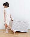 3 Sprouts Baule Portagiochi Ripiegabile - Gingham - Beige - 100% Poliestere Riciclato - 62x38x38cm Contenitori Porta Giochi
