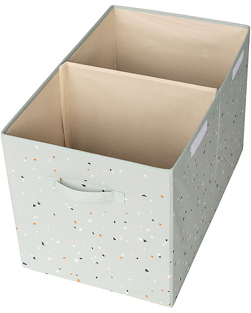 3 Sprouts Baule Portagiochi Ripiegabile - Terrazzo Verde - 100% Poliestere Riciclato -  62x38x38cm Contenitori Porta Giochi