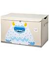3 Sprouts Baule Portagiochi - Yeti - Blu - 61 x 37 x 38 cm - Riordina la Cameretta con Fantasia Contenitori Porta Giochi