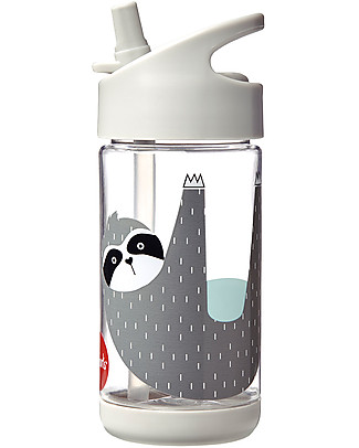 3 Sprouts Borraccia con Cannuccia di Silicone - Bradipo - 350 ml - senza BPA e ftalati Borracce senza BPA