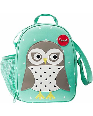 3 Sprouts Borsa Porta Pranzo Termica con Tracolla - Gufo Verde Borse Pic Nic