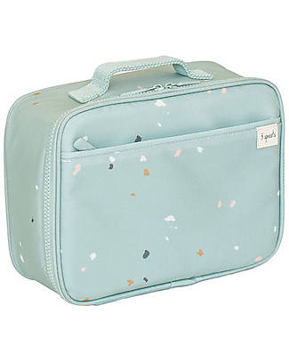 3 Sprouts Borsa Portapranzo - Terrazzo Verde - 100% Poliestere PET Riciclato Contenitori Termici