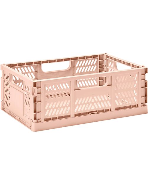 3 Sprouts Cassetta Portaoggetti Ripiegabile e Impilabile - Plastica Riciclata - Medium - Argilla - 27,94 x 21,59 x 12,7 cm Contenitori Portaoggetti