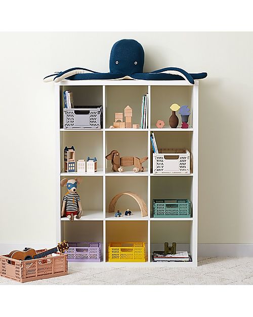 3 Sprouts Cassetta Portaoggetti Ripiegabile e Impilabile - Plastica Riciclata - Medium - Verde - 27,94 x 21,59 x 12,7 cm Contenitori Portaoggetti