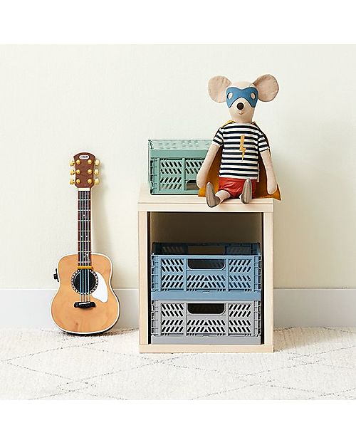 3 Sprouts Cassetta Portaoggetti Ripiegabile e Impilabile - Plastica Riciclata - Medium - Verde - 27,94 x 21,59 x 12,7 cm Contenitori Portaoggetti