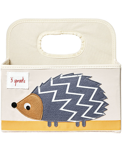 3 Sprouts Cestino Porta Pannolini Salvaspazio - Riccio Grigio - Tela di cotone Contenitori Portaoggetti