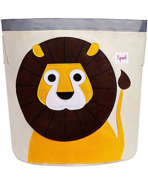 3 Sprouts Cesto Portatutto - Leone Giallo - 100% Cotone Contenitori Porta Giochi