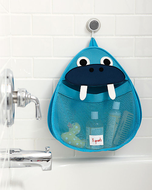 3 Sprouts Contenitore Portagiochi da Bagno - Tricheco - Neoprene Antimuffa Giochi Bagno