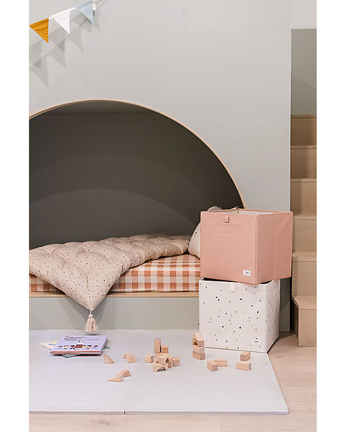 3 Sprouts Contenitore Portaoggetti - Argilla - Poliestere Riciclato - 33x33x33 cm Contenitori Portaoggetti