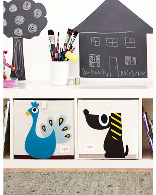 3 Sprouts Contenitore Portaoggetti - Cagnolino - Compatibile con scaffali Ikea Kallax Contenitori Portaoggetti