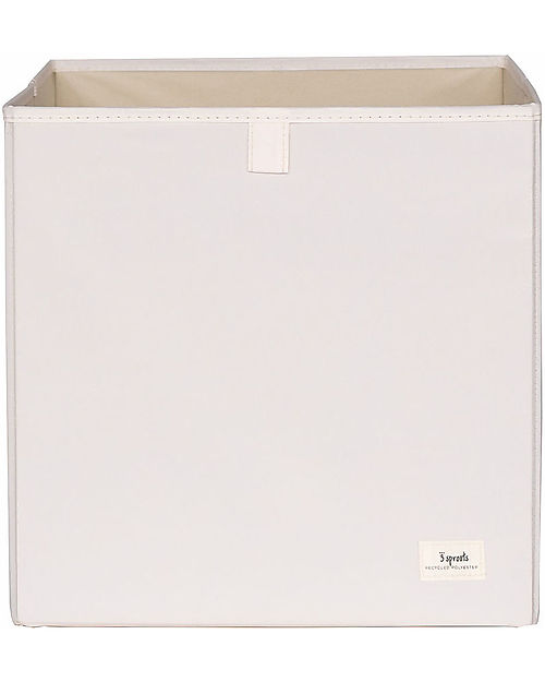 3 Sprouts Contenitore Portaoggetti - Crema - Poliestere Riciclato - 33x33x33 cm Contenitori Portaoggetti
