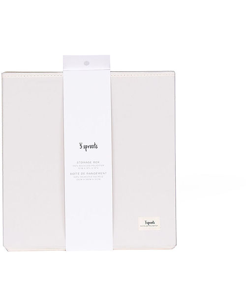 3 Sprouts Contenitore Portaoggetti - Crema - Poliestere Riciclato - 33x33x33 cm Contenitori Portaoggetti
