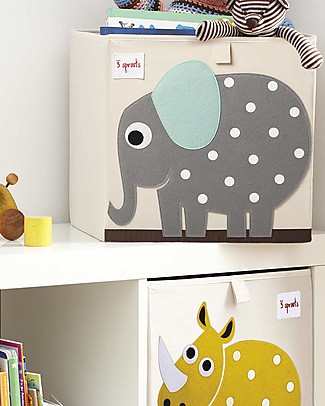 3 Sprouts Contenitore Portaoggetti - Elefante Grigio - Compatibile con Scaffali Ikea Kallax Contenitori Portaoggetti