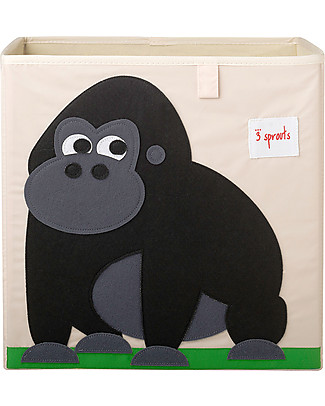 3 Sprouts Contenitore Portaoggetti - Gorilla - Compatibile con scaffali Ikea Kallax Contenitori Porta Giochi