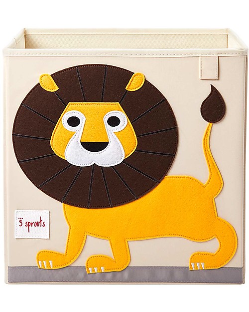 3 Sprouts Contenitore Portaoggetti - Leone Giallo - Compatibile con Scaffali Ikea Kallax Contenitori Portaoggetti