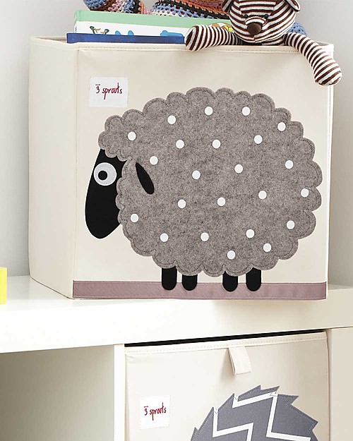 3 Sprouts Contenitore Portaoggetti - Pecora - Compatibile con scaffali Ikea Kallax Contenitori Portaoggetti